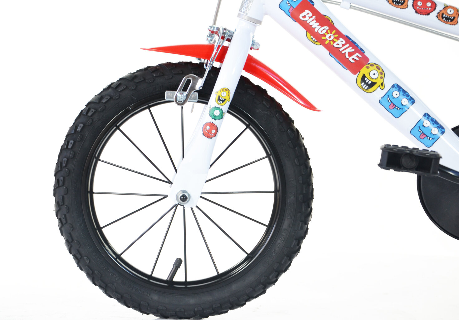 Velosipēds bērniem Bimbo Bike 14", balts/sarkans цена и информация | Velosipēdi | 220.lv