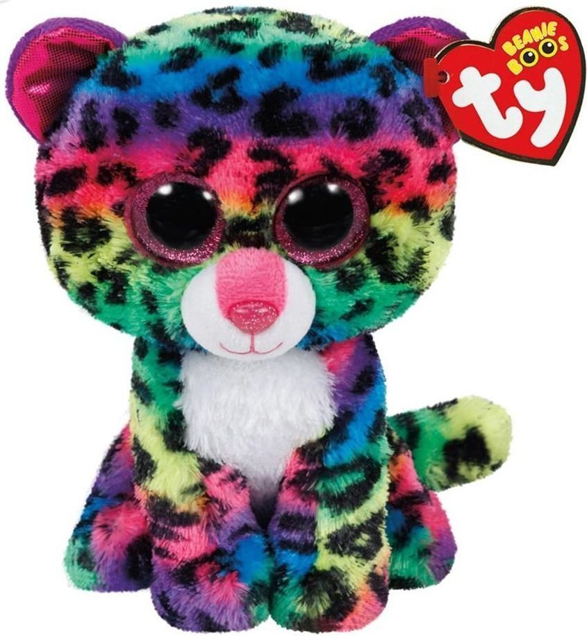 Plīša rotaļlieta Ty Beanie Boos DOTTY krāsains leopards, 15 cm, TY37189 cena un informācija | Mīkstās (plīša) rotaļlietas | 220.lv