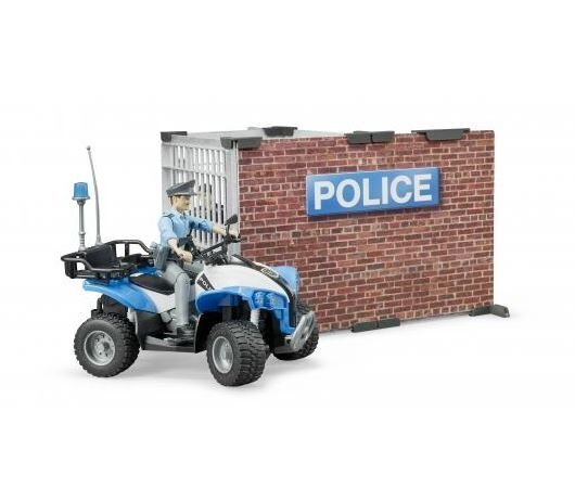 Policijas iecirknis ar kvadraciklu un figūriņām Bruder, 62730 cena un informācija | Rotaļlietas zēniem | 220.lv