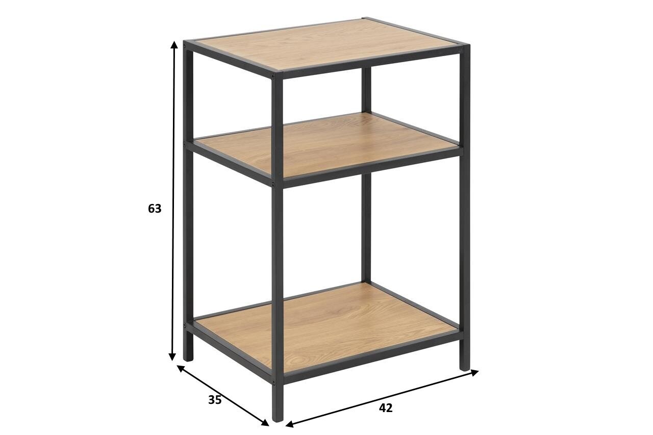 Naktsskapītis Seaford, ozolkoka/melnā krāsā цена и информация | Naktsskapīši | 220.lv