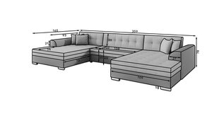 Universāls mīkstais stūra dīvāns Vento, pelēks/balts cena un informācija | Stūra dīvāni | 220.lv