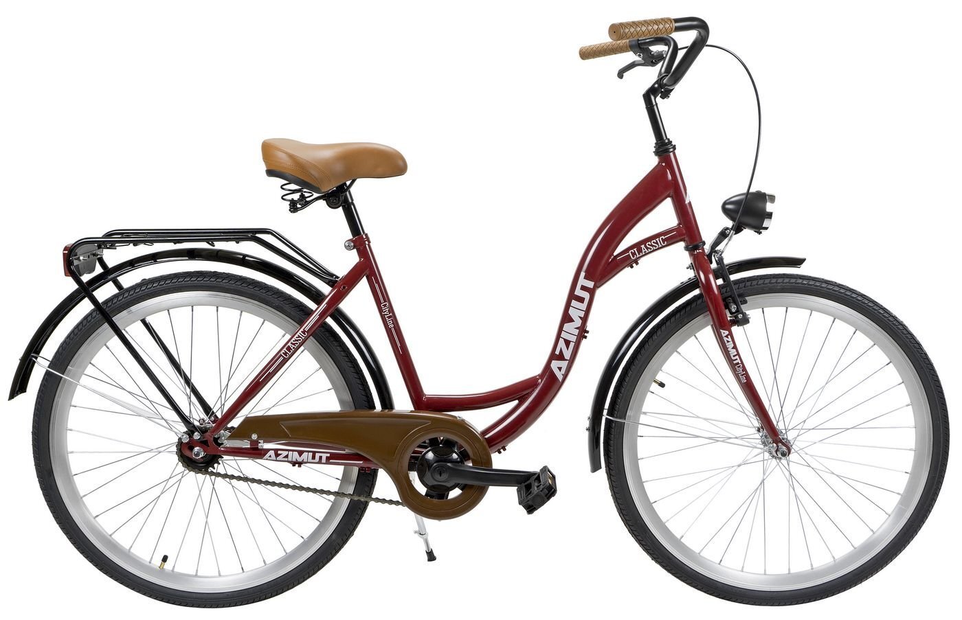 Sieviešu pilsētas velosipēds Azimut Classic 26" 2019, tumši sarkans цена и информация | Velosipēdi | 220.lv