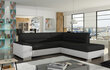 Mīksts stūra dīvāns Verso, melns/balts cena un informācija | Stūra dīvāni | 220.lv