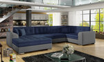 Мягкий угловой диван Damario, темно-серый/синий