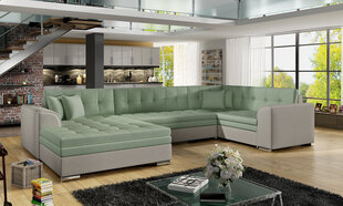 Mīksts stūra dīvāns Damario, zaļš/pelēks cena un informācija | Stūra dīvāni | 220.lv