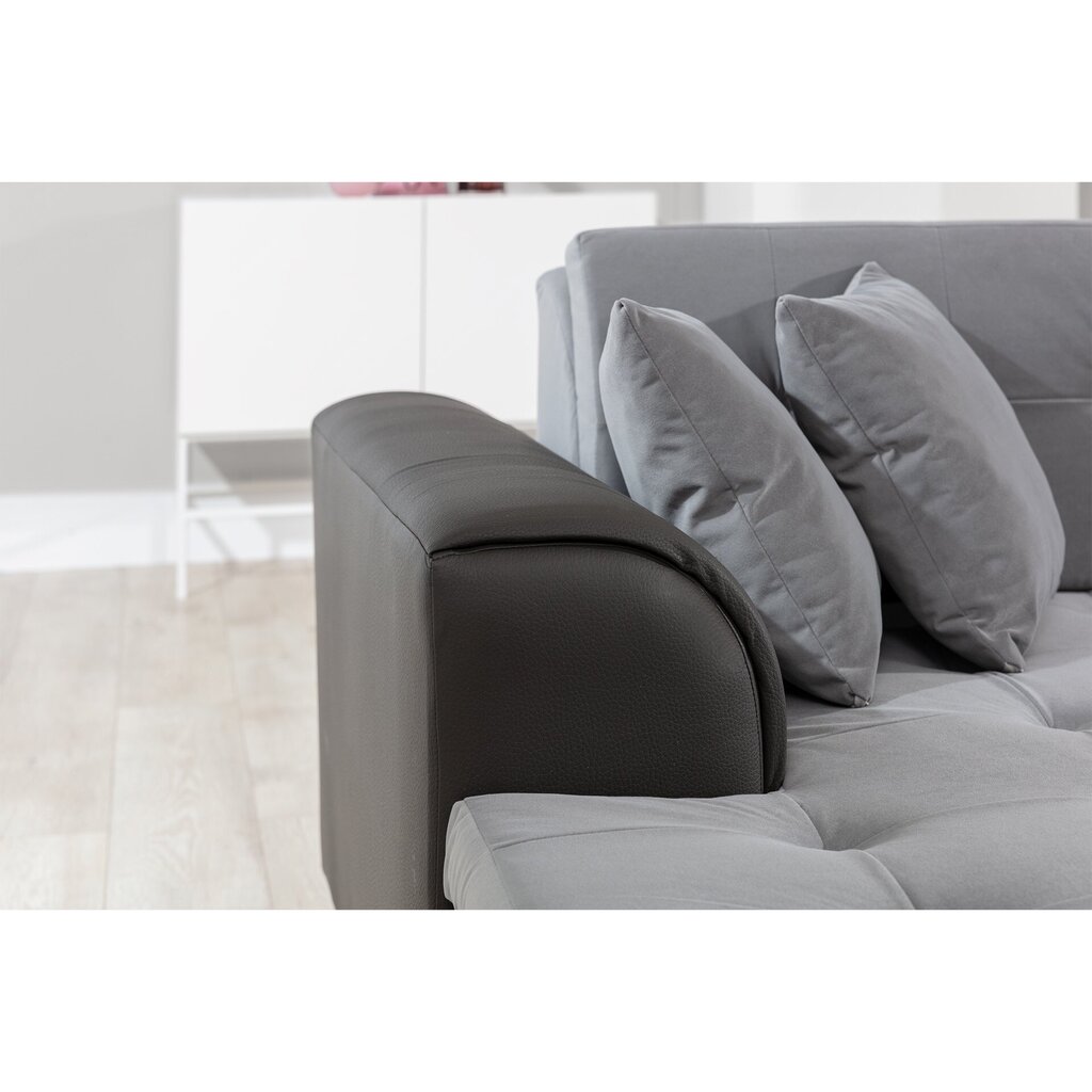 Mīksts stūra dīvāns Damario, zaļš/pelēks cena un informācija | Stūra dīvāni | 220.lv