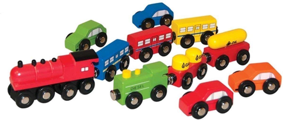 Transportlīdzekļu komplekts Woodyland 90574 cena un informācija | Rotaļlietas zēniem | 220.lv
