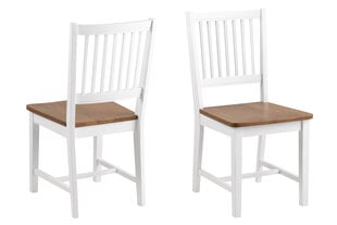 2-u krēslu komplekts Brisbane, balts/brūns cena un informācija | Virtuves un ēdamistabas krēsli | 220.lv