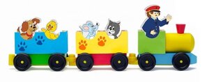 Woody 90658 Деревянный комплект паровозик с животными (8шт.) для детей от 2 лет + (37x12cм) цена и информация | Развивающие игрушки | 220.lv