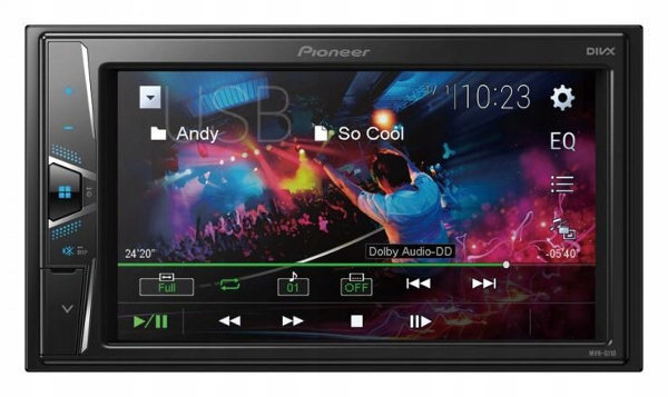 Pioneer, MVH-G210BT atskaņotājs ar 6.2" ekrānu, iPod/iPhone cena un informācija | Auto magnetolas, multimedija | 220.lv