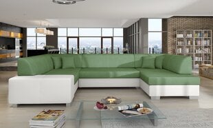 Mīksts stūra dīvāns Havana, gaiši zaļš/balts cena un informācija | Stūra dīvāni | 220.lv