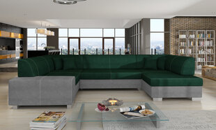 Mīksts stūra dīvāns Havana, tumši zaļš/gaiši pelēks cena un informācija | Stūra dīvāni | 220.lv