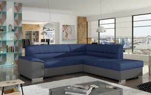 Mīksts stūra dīvāns Verso, zils/tumši pelēks cena un informācija | Stūra dīvāni | 220.lv