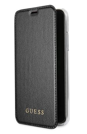 Guess Iridescent Book Case black for Iphone X (GUFLBKPXIGLTBK) cena un informācija | Telefonu vāciņi, maciņi | 220.lv