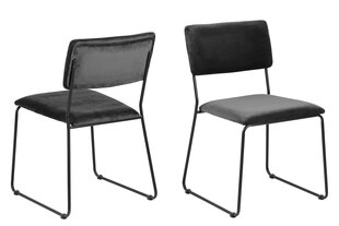 2 krēslu komplekts Cornelia, pelēks/melns cena un informācija | Virtuves un ēdamistabas krēsli | 220.lv