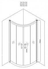 Полукруглая душевая кабина Mexen Rio, 70x70, 80x80,90x90, матовая цена и информация | Душевые кабины | 220.lv