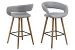 Комплект из 2-х барных стульев Grace, серый/цвета дуба