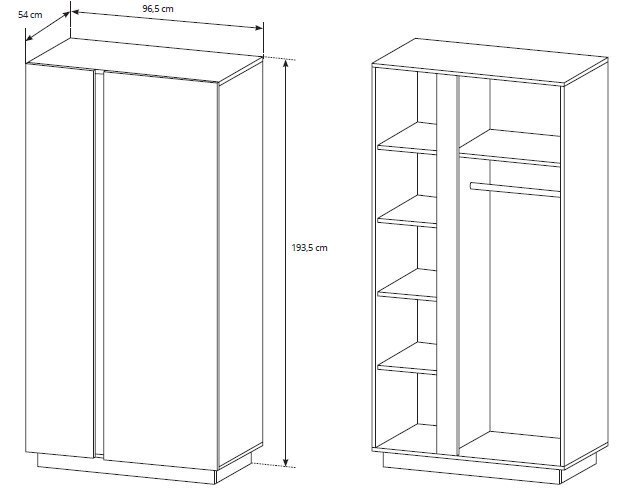 Skapis Arco 96, ozols/pelēks цена и информация | Skapji | 220.lv