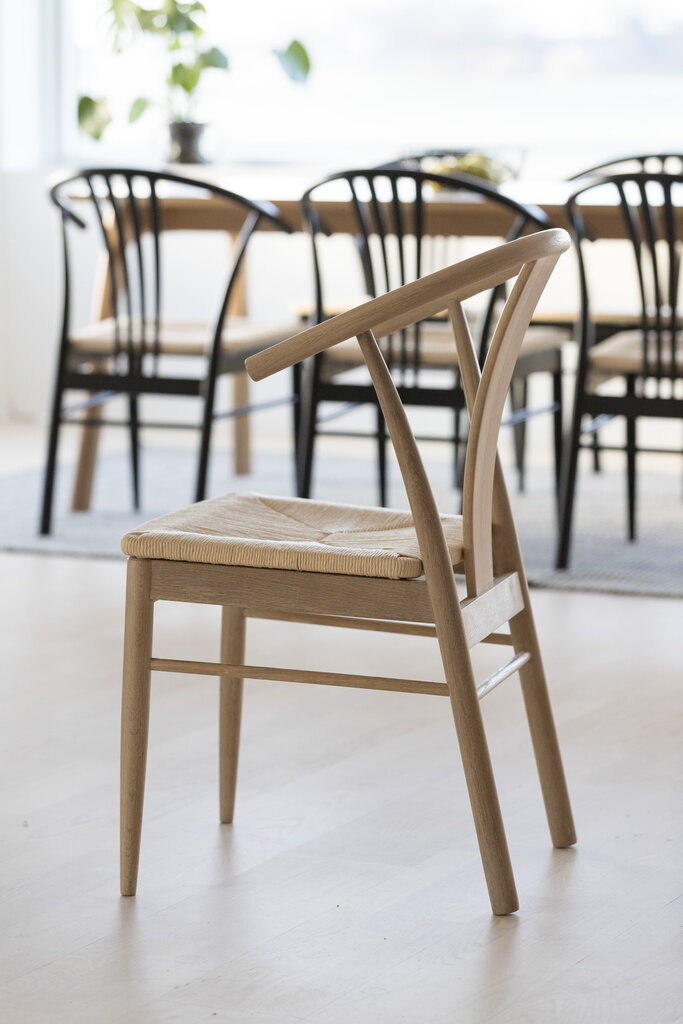 2-u krēslu komplekts Janik, ozola krāsas cena un informācija | Virtuves un ēdamistabas krēsli | 220.lv