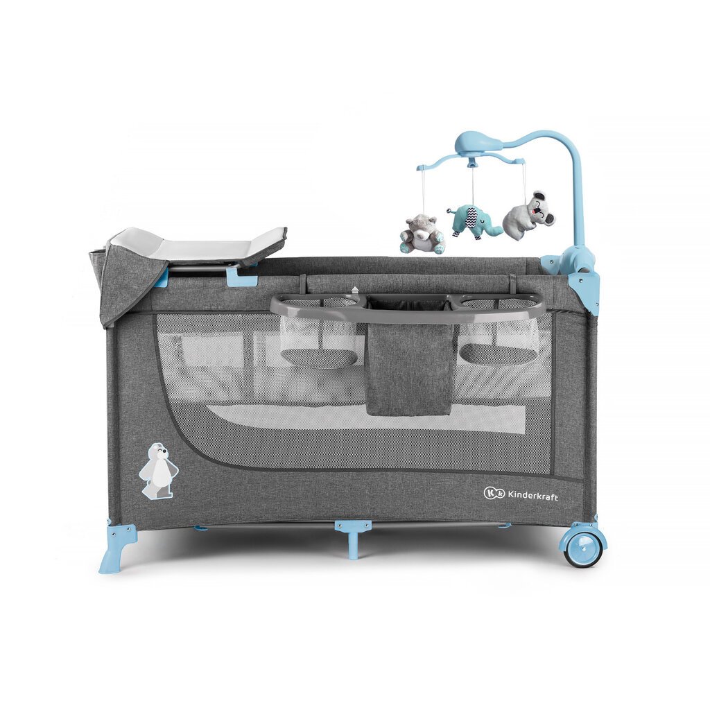 Ceļojuma gultiņa - manēža KinderKraft Joy, Blue цена и информация | Manēžas | 220.lv