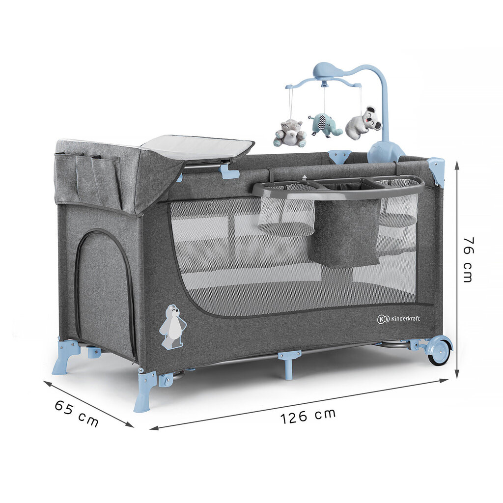 Ceļojuma gultiņa - manēža KinderKraft Joy, Blue цена и информация | Manēžas | 220.lv