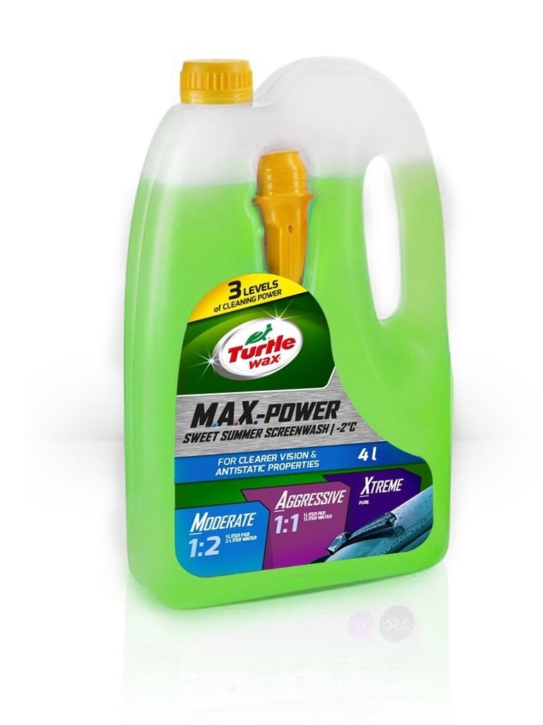 TURTLE WAX SUMMER SCREENWASH 4L MAXPOWER -2°C cena un informācija | Vējstiklu un dzesēšanas šķidrumi | 220.lv