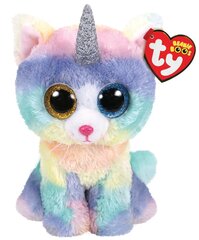 Plīša rotaļlieta TY Beanie Boos HEATHER - krāsains kaķis ar ragu, 15 cm, 36250 kaina ir informacija | Mīkstās (plīša) rotaļlietas | 220.lv