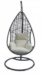Подвесное кресло Kuba, серое/белое цена и информация | Садовые стулья, кресла, пуфы | 220.lv