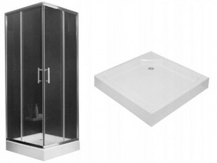 Dušas kabīne Mexen Rio ar paliktni un sifonu, 70x70, 80x80, 90x90, caurspīdīga cena un informācija | Dušas kabīnes | 220.lv