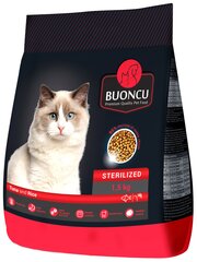 BUONCU Sterilised Tuna &amp; rice sterilizētiem kaķiem 1,5 kg cena un informācija | Sausā barība kaķiem | 220.lv