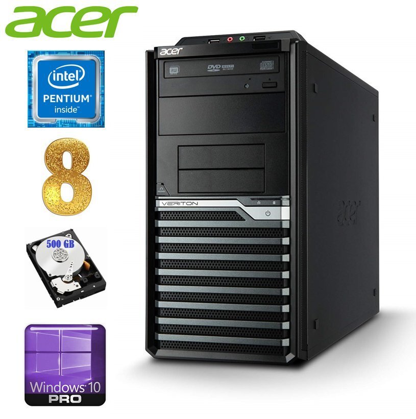 Acer Veriton M4620G MT G645 8GB 500GB DVD WIN10Pro цена и информация | Stacionārie datori | 220.lv