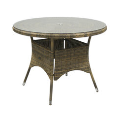 Āra galds Wicker, 71x100 cm, brūns цена и информация | Столы для сада | 220.lv