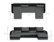 Universāls mīkstais stūra dīvāns Marion, melns/gaiši pelēks cena un informācija | Stūra dīvāni | 220.lv
