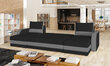 Universāls mīkstais stūra dīvāns Marion, melns/gaiši pelēks cena un informācija | Stūra dīvāni | 220.lv