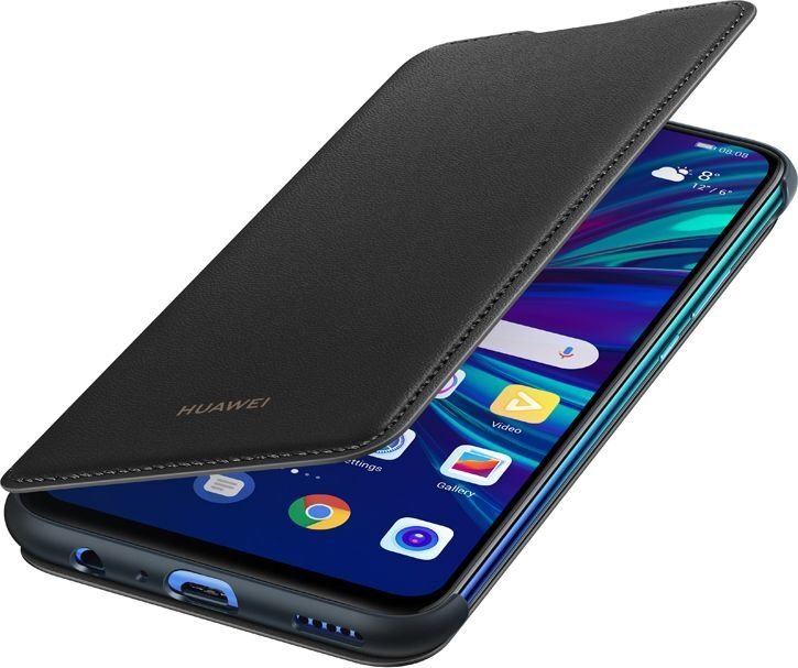 Huawei P Smart (2019) / Honor 10 Lite Oriģināls super plāns Smart sāniski atverams maks Melns cena un informācija | Telefonu vāciņi, maciņi | 220.lv