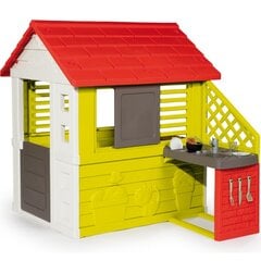 Детский игровой домик с кухней Smoby Nature Playhouse + Summer Kitchen, 145x110x127 см цена и информация | Детские игровые домики | 220.lv