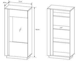 Vitrīna Arco 72, ozolkoka krāsa/pelēka цена и информация | Витрины, серванты | 220.lv