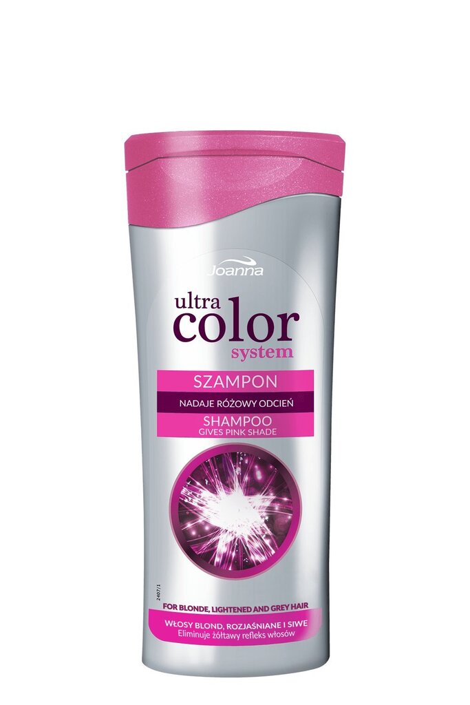 Rozā toni piešķirošs šampūns Joanna Ultra Color System 200 ml цена и информация | Šampūni | 220.lv