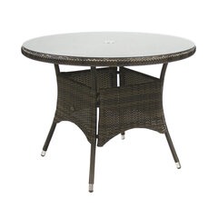 Āra galds Wicker, 71x100 cm, tumši brūns цена и информация | Столы для сада | 220.lv