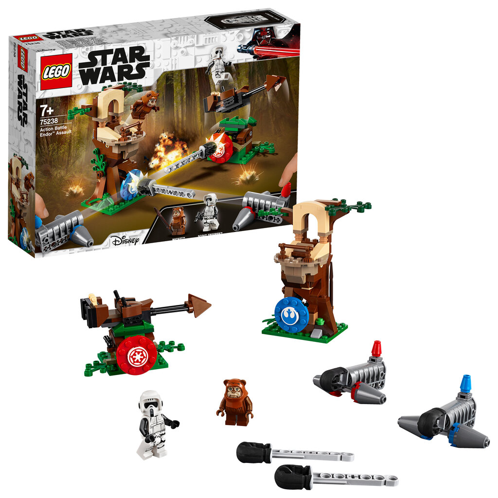 75238 LEGO® Star Wars Action Battle Endor uzbrukums cena un informācija | Konstruktori | 220.lv