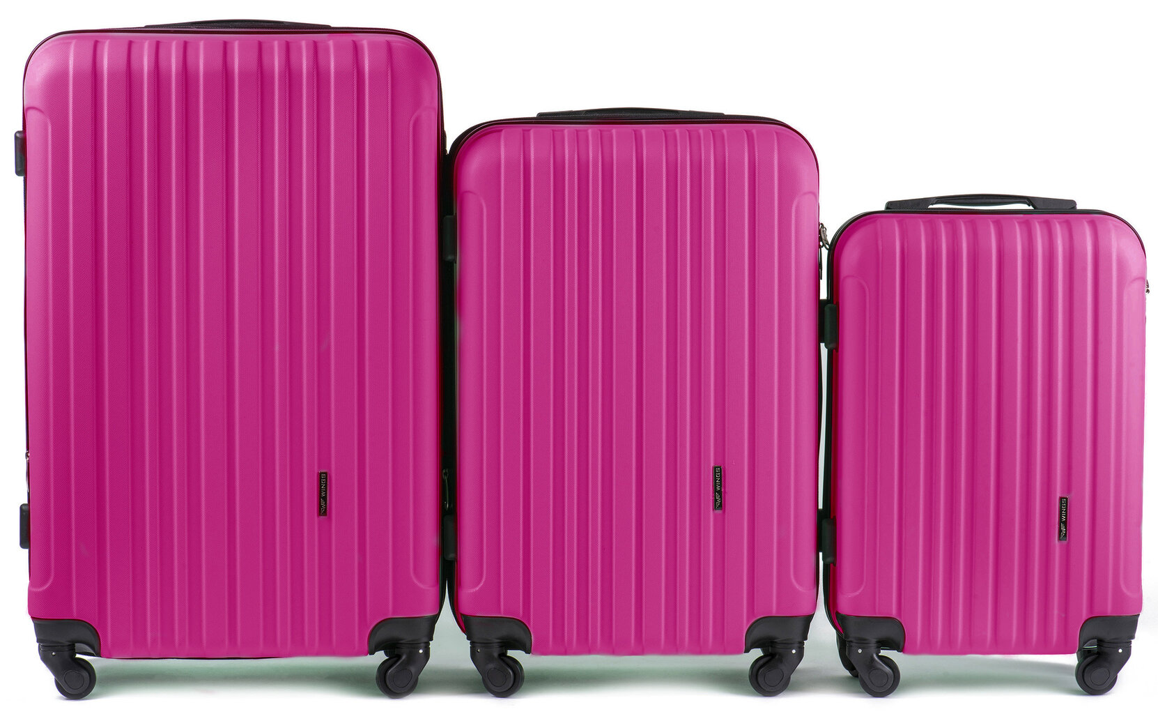 3 koferu komplekts Wings 2011-3, rozā cena un informācija | Koferi, ceļojumu somas | 220.lv