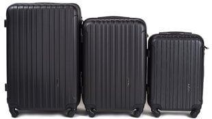 Комплект из 3 чемоданов Wings 2011-3, черный цена и информация | Чемоданы, дорожные сумки  | 220.lv