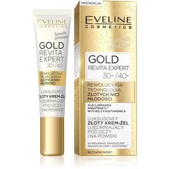 Grumbas samazinošs acu un plākstiņu krēms Eveline Gold Revita Expert 30+/40+, 15 ml cena un informācija | Acu krēmi, serumi | 220.lv