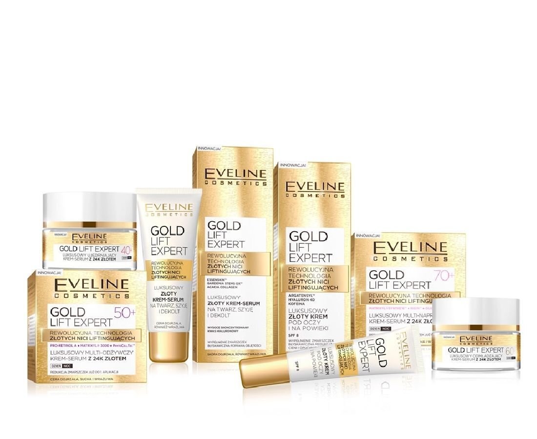 Grumbas samazinošs acu un plākstiņu krēms Eveline Gold Revita Expert 30+/40+, 15 ml cena un informācija | Acu krēmi, serumi | 220.lv