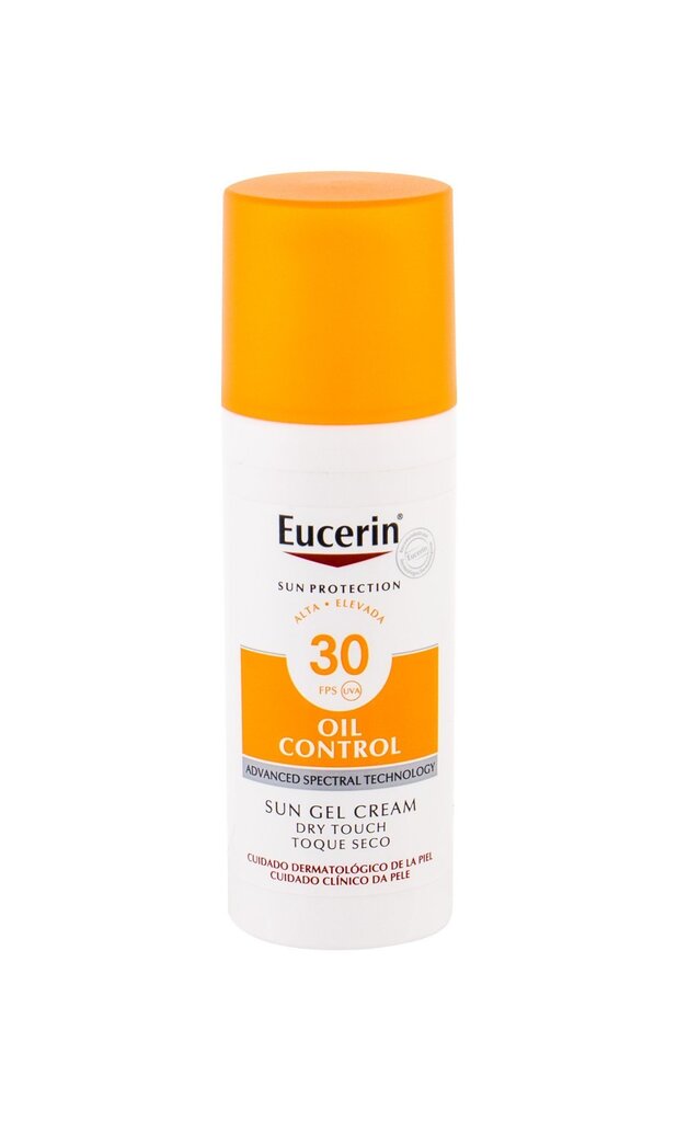 No saules aizsargājošs sejas krēms - gels Eucerin Oil Control SPF30 50 ml cena un informācija | Sauļošanās krēmi | 220.lv