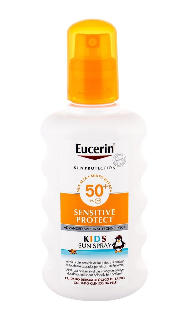 Izsmidzināms saules aizsarglīdzeklis bērniem Eucerin Sensitive Protect SPF50+ 200 ml цена и информация | Bērnu kosmētika, līdzekļi jaunajām māmiņām | 220.lv