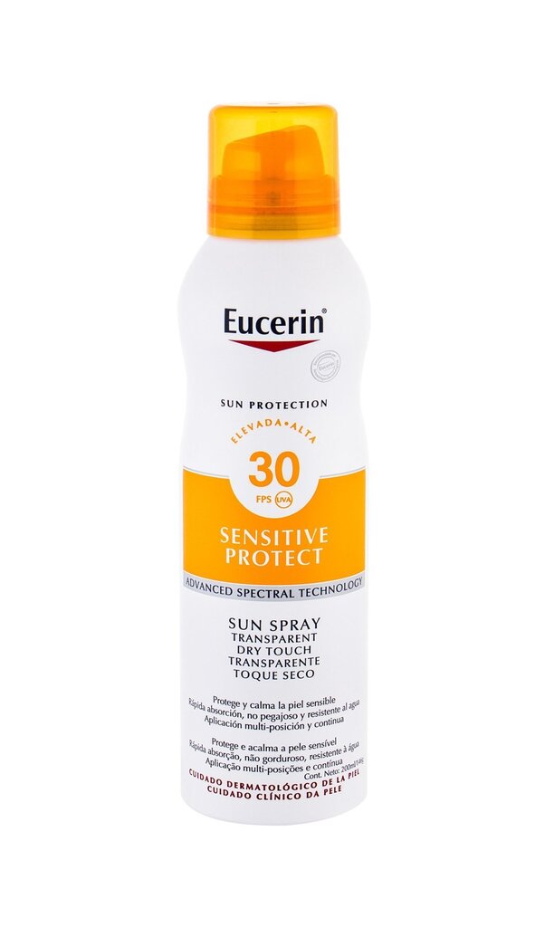 No saules aizsargājošs izsmidzināms losjons Eucerin Transparent Dry Touch SPF30 200 ml cena un informācija | Sauļošanās krēmi | 220.lv