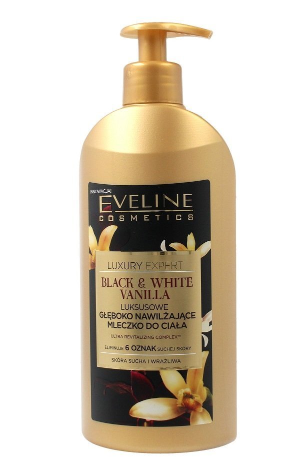 Intensīvi mitrinošs ķermeņa pieniņš Eveline Luxury Expert Black&White 350 ml cena un informācija | Ķermeņa krēmi, losjoni | 220.lv