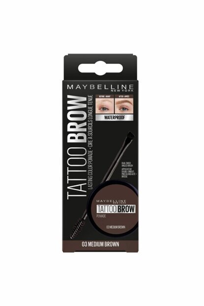 Uzacu krāsa Maybelline New York Tattoo Brow 2 g, 03 Medium Brown cena un informācija | Uzacu krāsas, zīmuļi | 220.lv