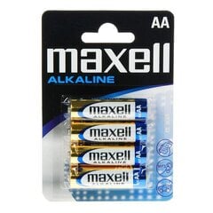Щелочные батарейки Maxell MN1500 (Pack-4) AA 1,5 V (AA) цена и информация | Батарейки | 220.lv